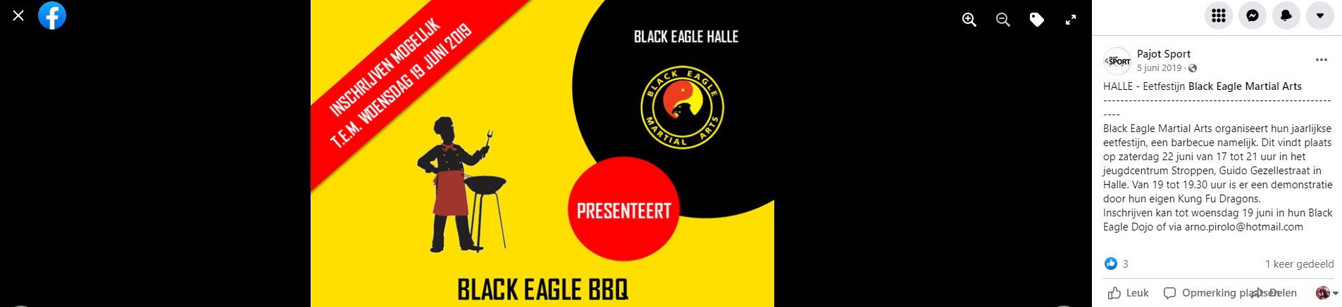 HALLE - Eetfestijn Black Eagle Martial Arts