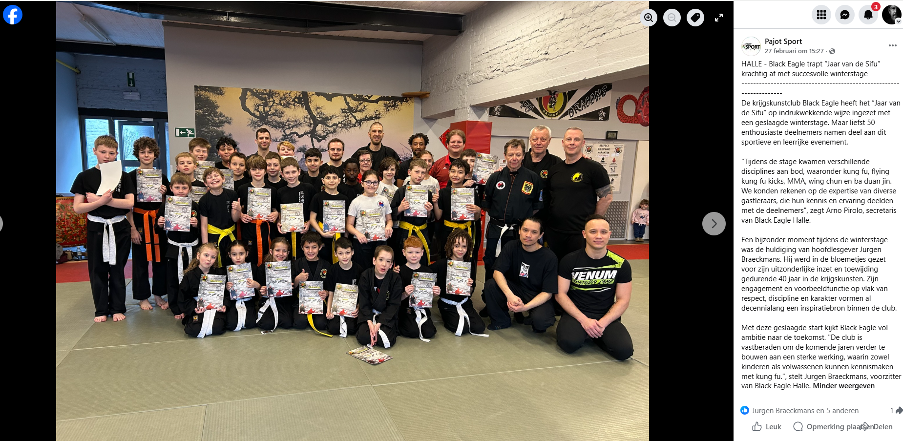 HALLE - Black Eagle trapt “Jaar van de Sifu” krachtig af met succesvolle winterstage