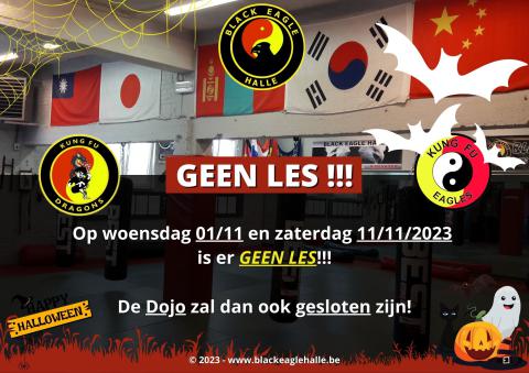 Geen les op 1 en 11 november!