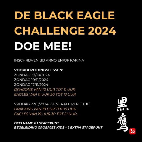 Oproep aan onze leden! Black Eagle Challenge 2024