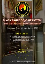 GEEN LES op woe 05/04 en za 08/04 wegens geplande werkzaamheden (nieuwe vloer) in Dojo!