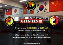 Geen les op 1 mei!