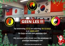 Geen les op 27 en 30 december!